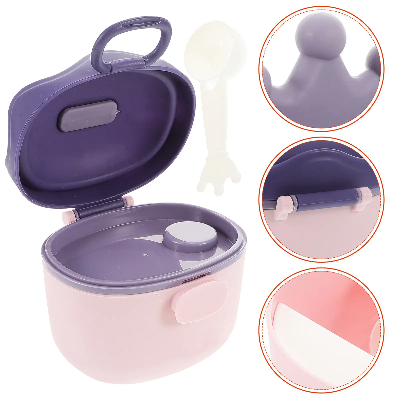 

Диспенсер для детской смеси, контейнер для хранения молочного порошка, двухслойный, с мерной ложкой, герметичный, портативный, дорожный держатель для молочного порошка