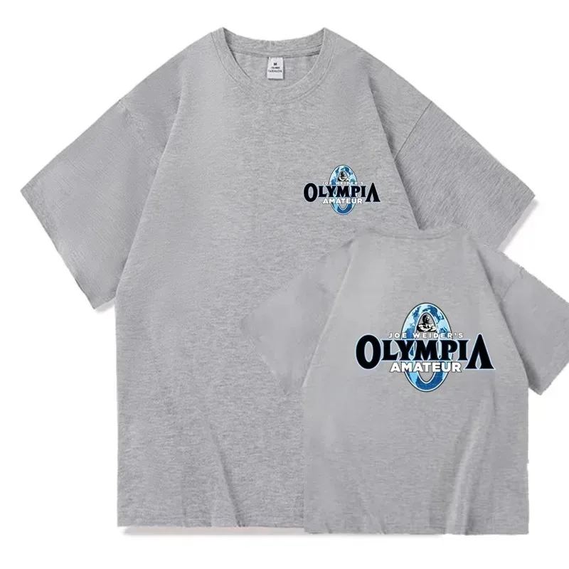 Summer 2024 OLYMPIA Men Gym Cotton Short Sleeve T Shirt Men Causal O-neck T-shirt Male High Quality Oversized Tees Tops Clothing