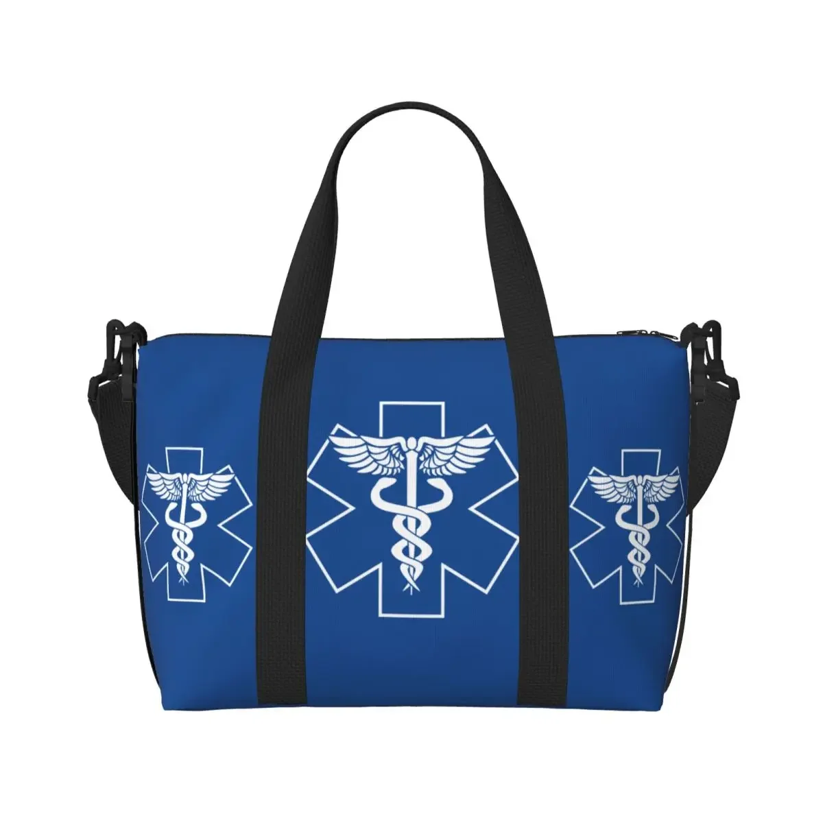 مخصص كبير EMT الأزرق الطبية رمز حمل حقيبة المرأة نجمة الحياة المسعف الرعاية الصحية المتسوق الكتف الشاطئ الصالة الرياضية حقيبة السفر