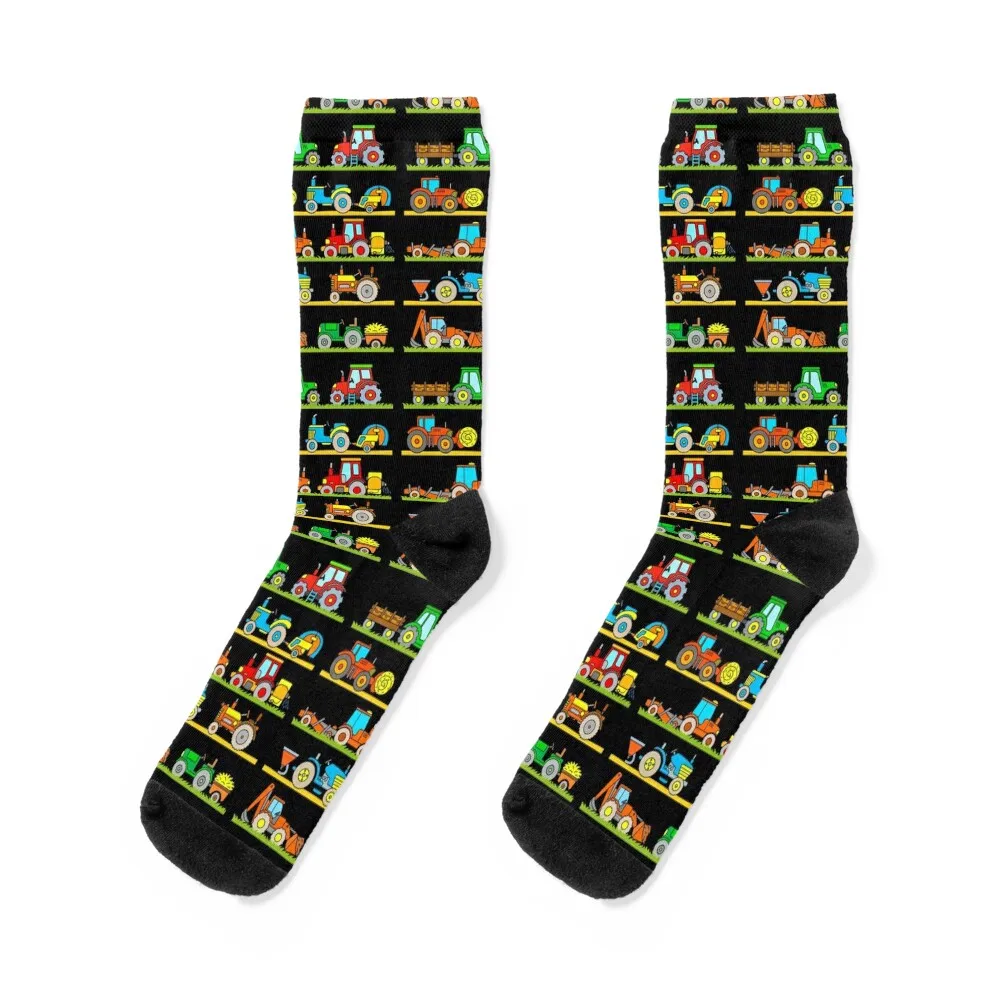 

10 Tractors for Kids Toddlers Boy Girl Socks designer custom sports floral Men's Socks Luxury Women's