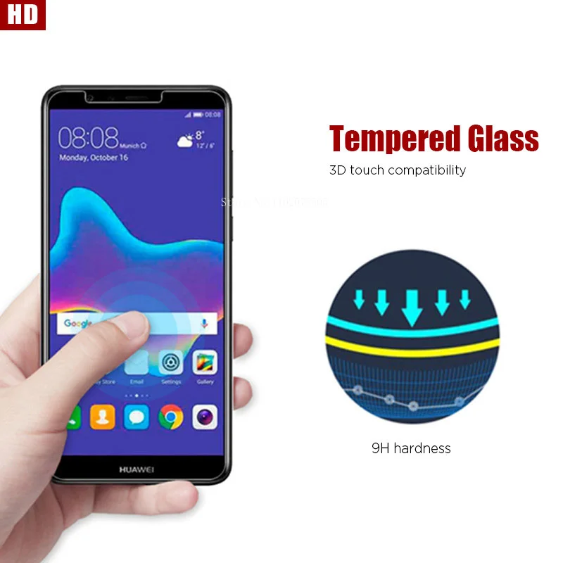 Vidrio templado para Huawei, Protector de pantalla para P30, P40, P20 Lite, P20 Pro, P50, Y6p, Y8p, Y6, Y7, Y9 P Smart Z P Smart S, 2 uds.