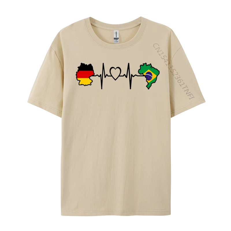 German Brazil Flag Brazilian Germany Heartbeat Rainbow Heartbeat Tops T Shirt Discount Men T Shirt Custom Tops & Tees