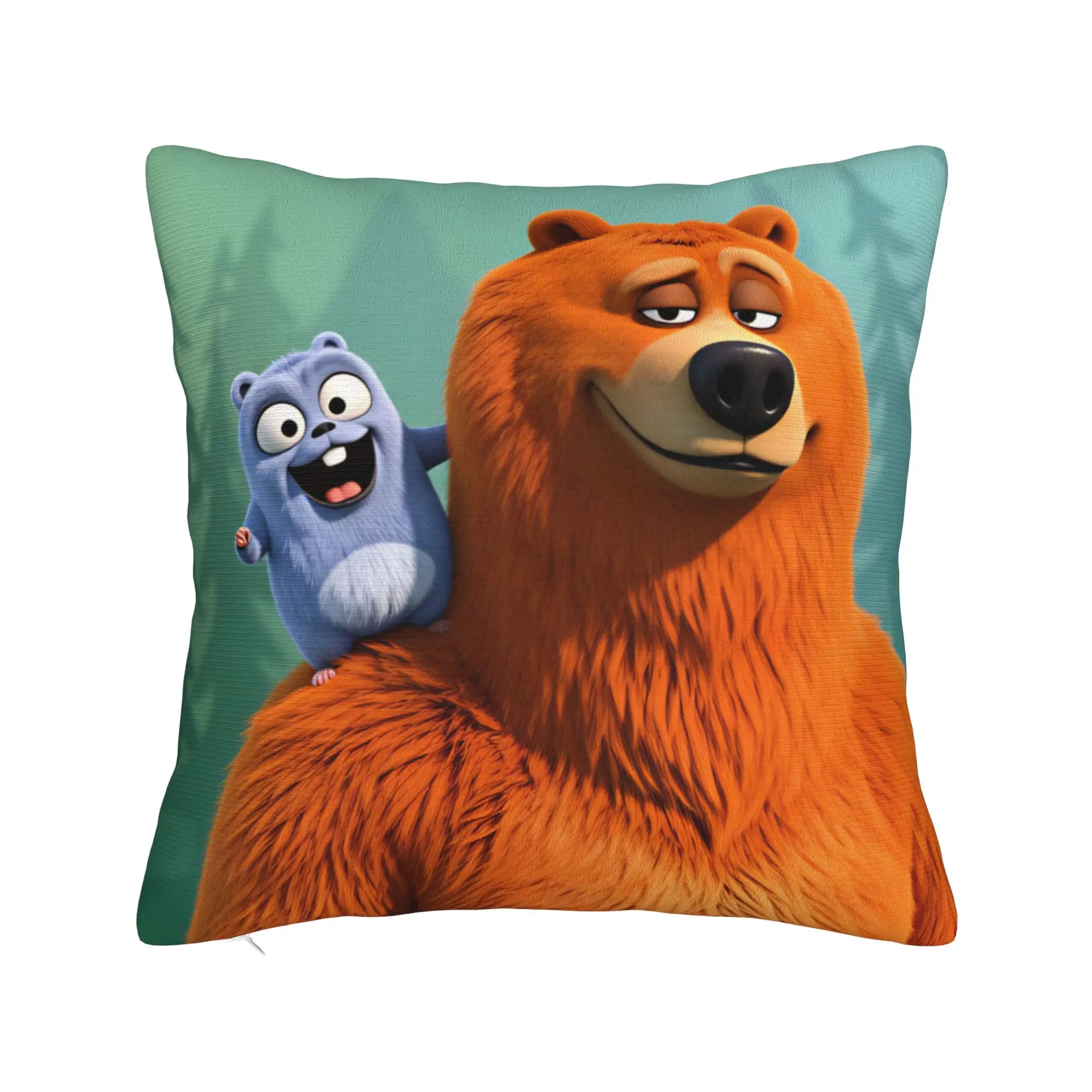 Grizzly and Lemmings Pillow Case  Cushion Cover Soft Graphic Pillow Cover Kawaii Pillowcases For Sofa Car Home Decor