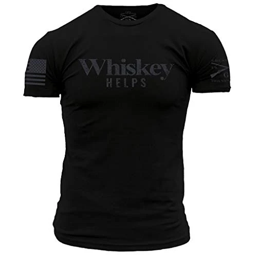 Black Whiskey Helps Military Training Tactics Brand Graphic Tee Cotton Mens Womens T-Shirt Outdoor Top