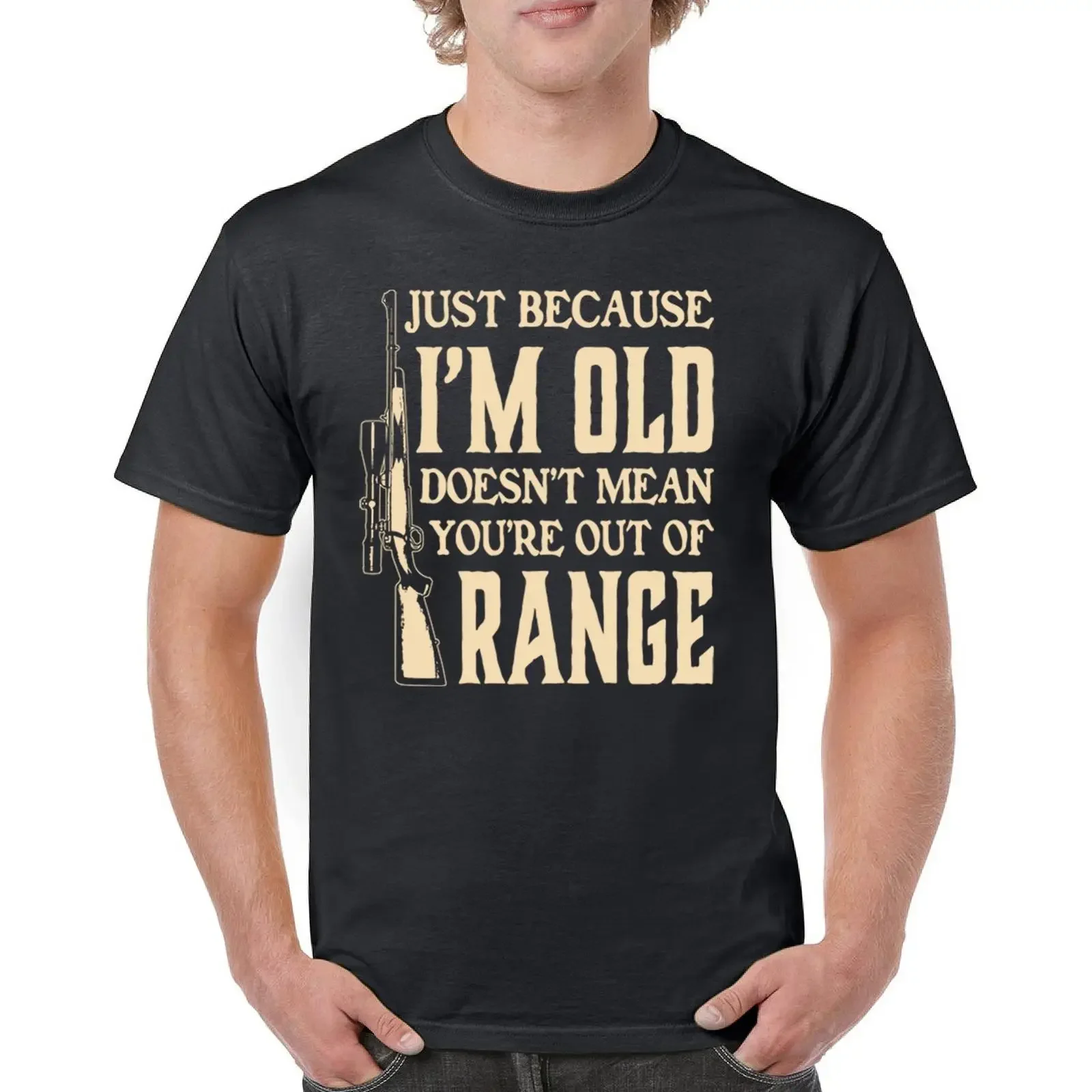 Just Because I'm Old T Shirt funny 2nd Amendment Second Gun Rights men's tee vintage Washed Stretched Casual graphic Breathable