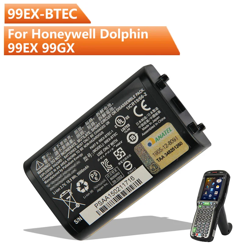 Original Replacement Battery 99EX-BTEC For Intermec Honeywell Dolphin 99EX 99GX Rechargeable Battery 5000mAh