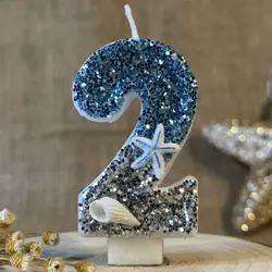 Beach Shell Number Birthday Candle Summer Outdoor Party Travel Wedding Anniversary Celebration Cute Conch Starfish Decoration