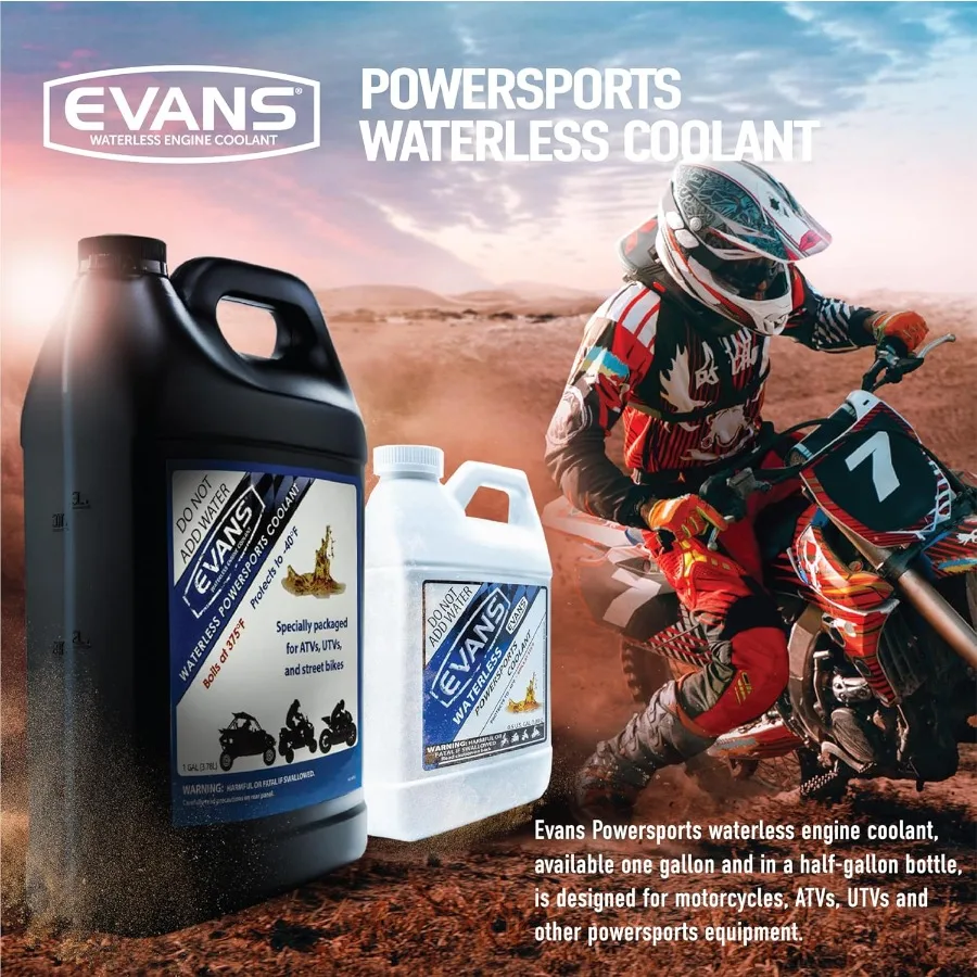 Evans Refrigerante EC72064 Refrigerante motore senza acqua Powersport 64 fl. oz. Confezione da 3 per motociclette ad alte prestazioni e Powersport Vehi