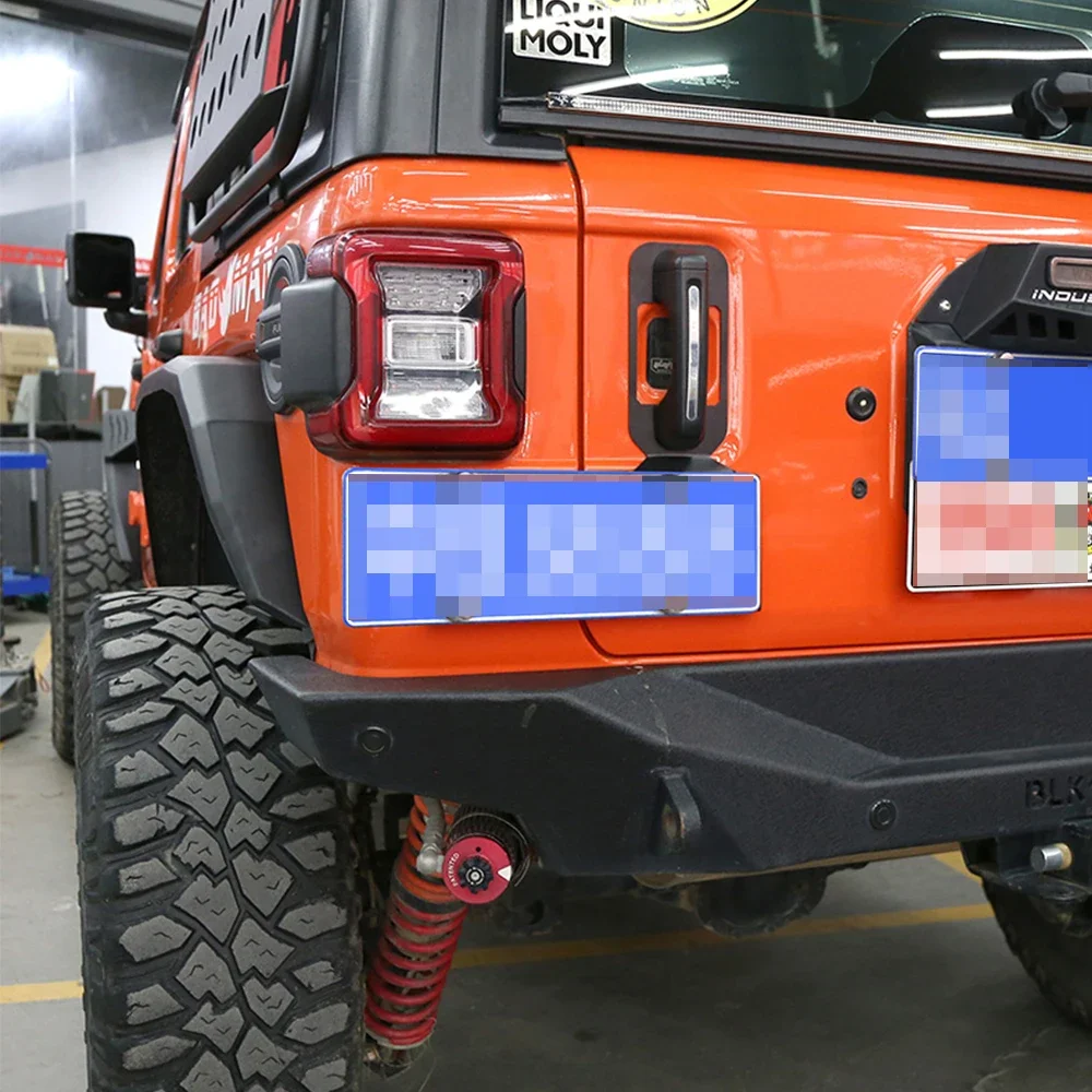 SXMA JL1247 Tailgate License Plate Cover Rear License Bar Mounting Holder Tail Lift Gate Molding Rack For Jeep Wrangler JL 18+