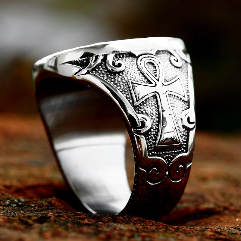 BEIER New Design Stainless Steel Eagle Ring Bird Pattern Cross US Style Men\'s Ring Cool Biker Animal Jewelry High Quality