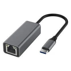 Wired LAN Adapter Aluminum Alloy Type-C To RJ45 Gigabit Ethernet Type-C To Ethernet Adapter 10/100/1000Mbps Desktop Network Card