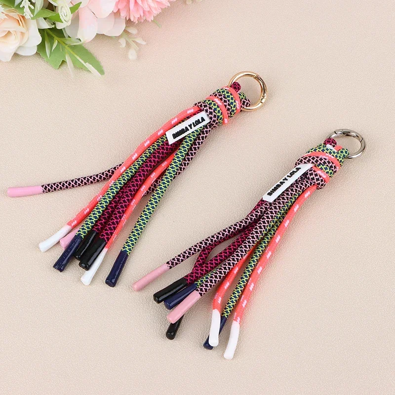 New High-quality Hardware Anti-theft Keychain Fashion Bag Accessories Luxury Brand Tassel Female Bag Decoration