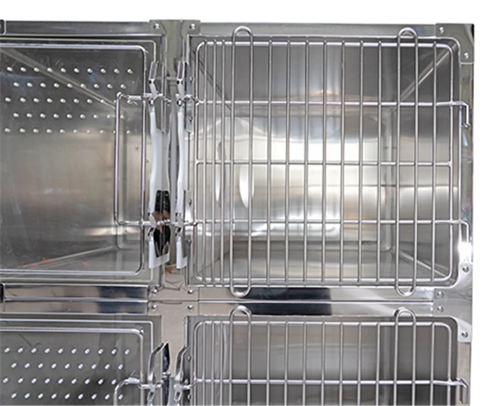 Veterinary Equipment 304 Stainless Steel Cat Cage With Feeding Area Factory Direct Pricing Kitten Cages for Pet Clinics