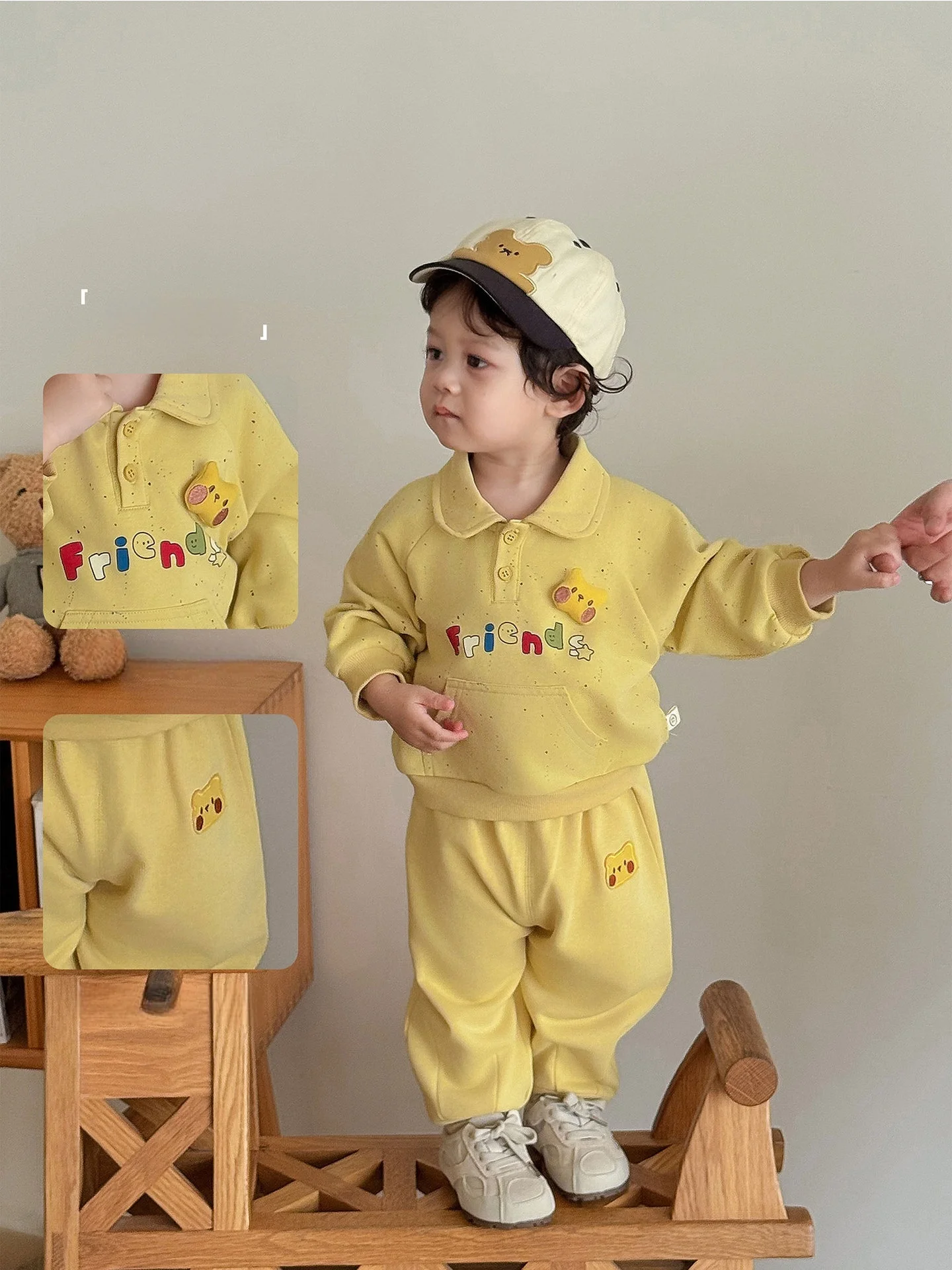 

MILANCEL 2025 Autumn New Kids Clothing Set Korean Style Boys Hoodie Suit Girls Sports Set