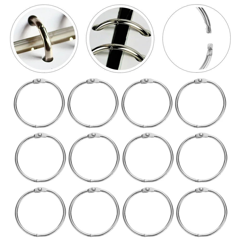 20 Pcs Section Binding Ring Binder Office Rings Exquisite Notebook 37X37CM Metal Clip