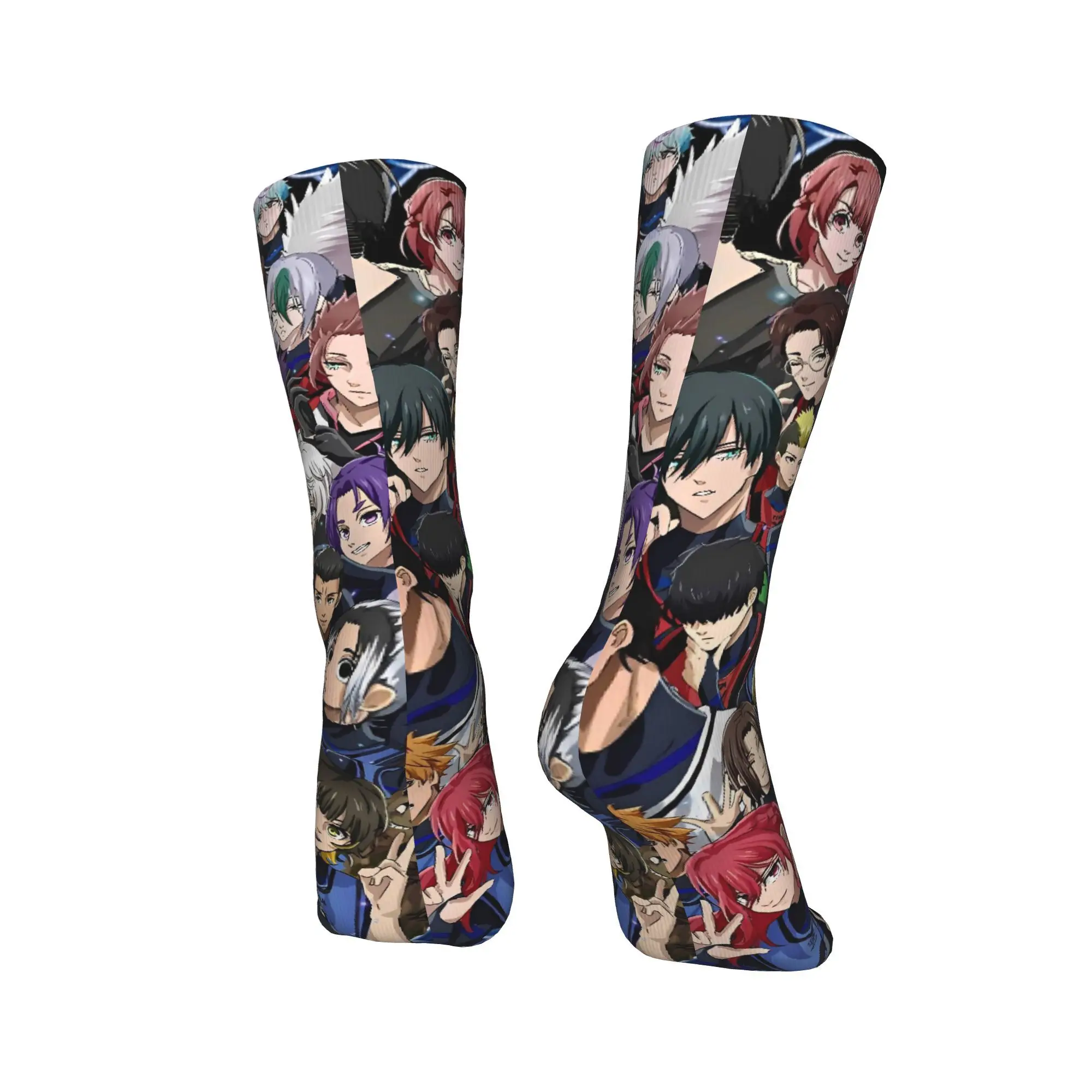 Blue Lock Anime Socks  Graphic Stockings Non-Slip Men Socks Warm Soft Winter Retro Running Socks