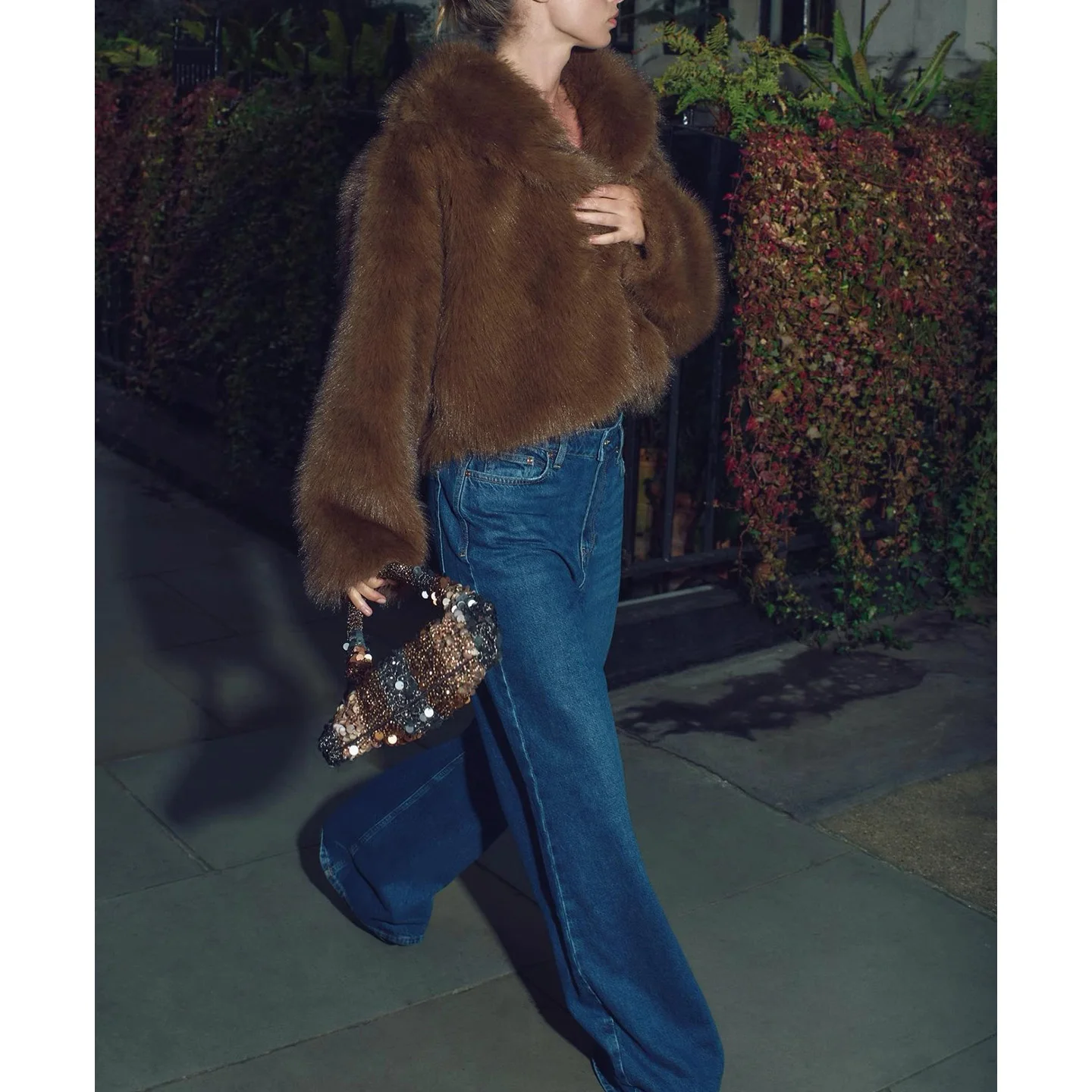 الخريف الشتاء المرأة Faion الوجه غطاء طوق طويل Sve الفراء الاصطناعي ort معطف فضفاض صالح ألياف البوليستر السيدات Jaet