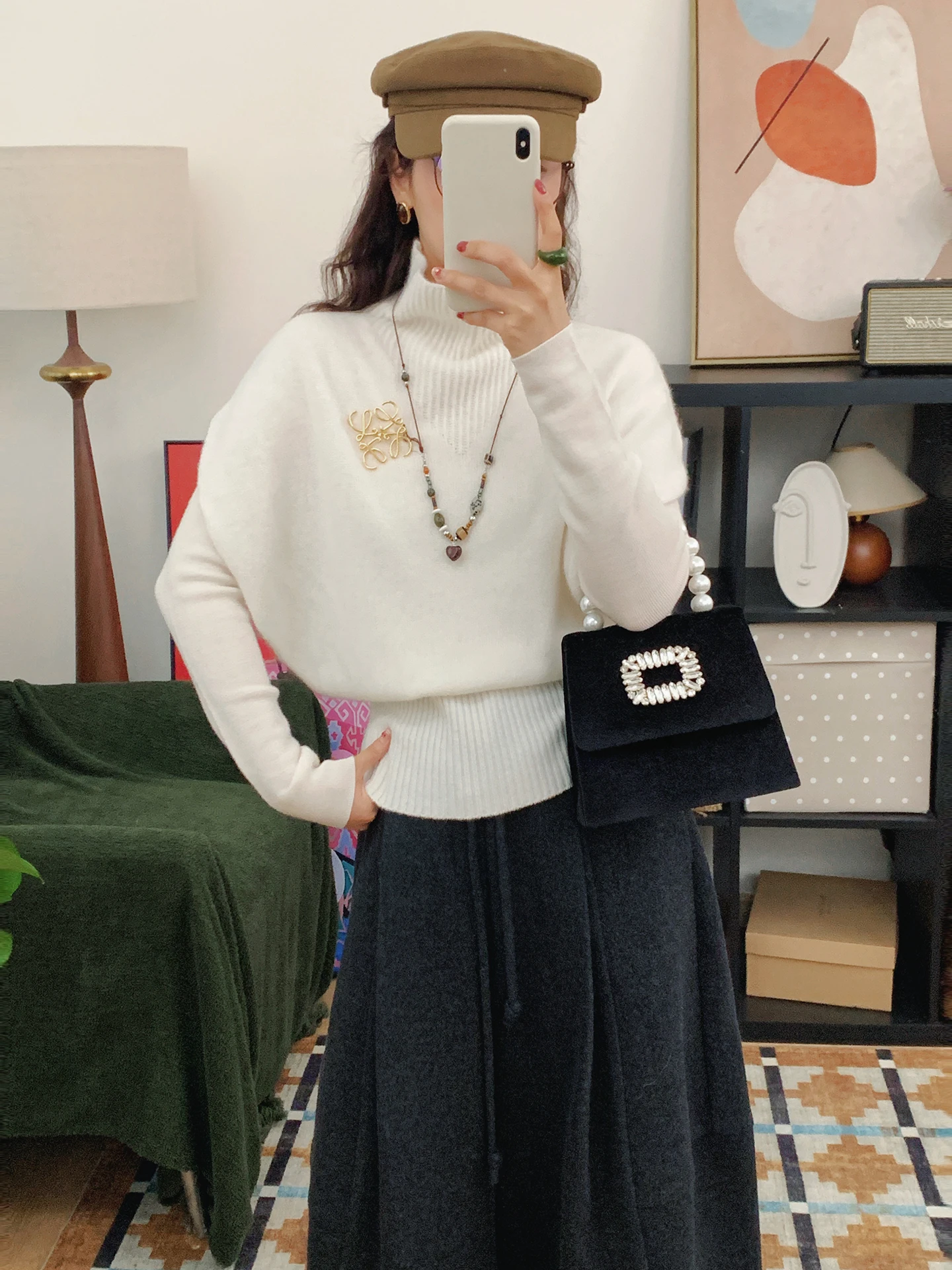 

Warm Wool Camere High Collar oulder Drape Vest Women Winter Lazy Waist in Knitted Svel Knitwear Commute Sle