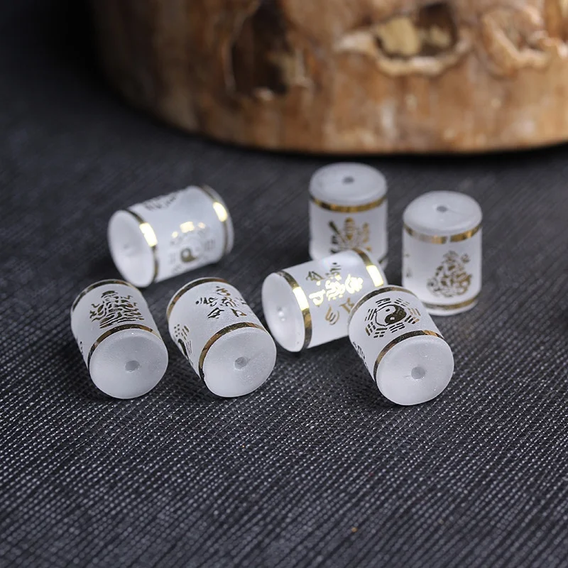 White Crystal Gilding Eight Patronus Loose Barrel Beads