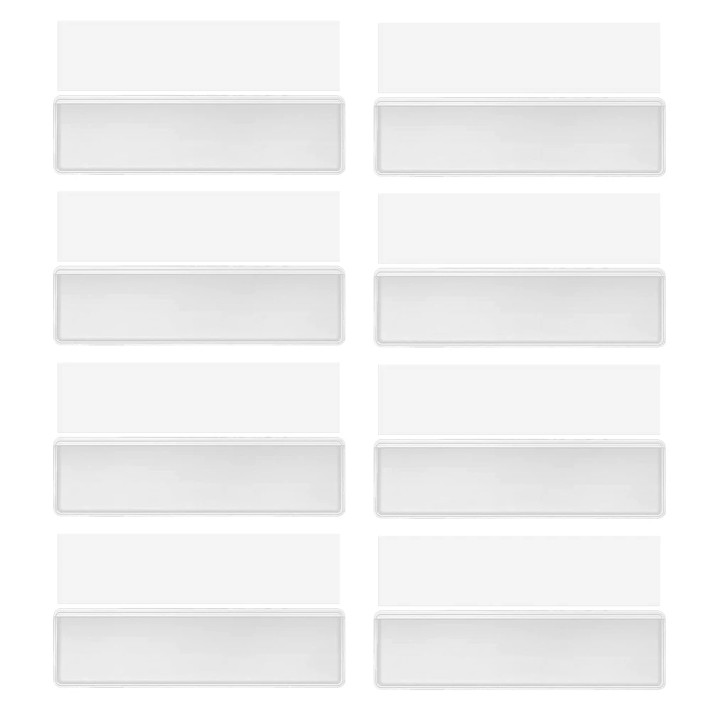 

30 Set Waterproof Transparent Adhesive Label Holder Pouches Self Adhesive PVC Shelf Caps Document Organization Desk