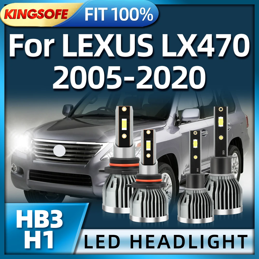 

KINGSOFE LED Light Auto HB3 H1 Headlight 6000k White Headlamp For LEXUS LX470 2005 2006 2007 2008 2009 2010 2011 2012 2013-2020