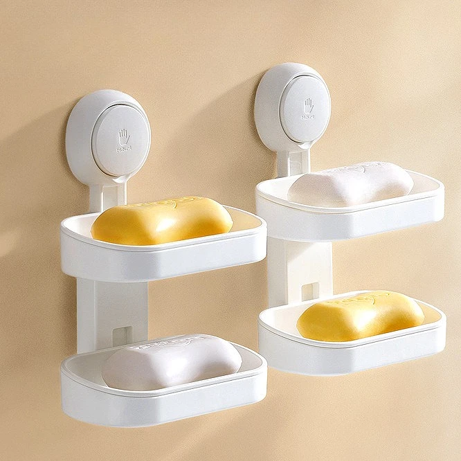 

Bathroom Soap Dish Holder Self-Draining Soap Tray Portable Soap Container for Bathroom No Drilling Suction Cup Soap Holder