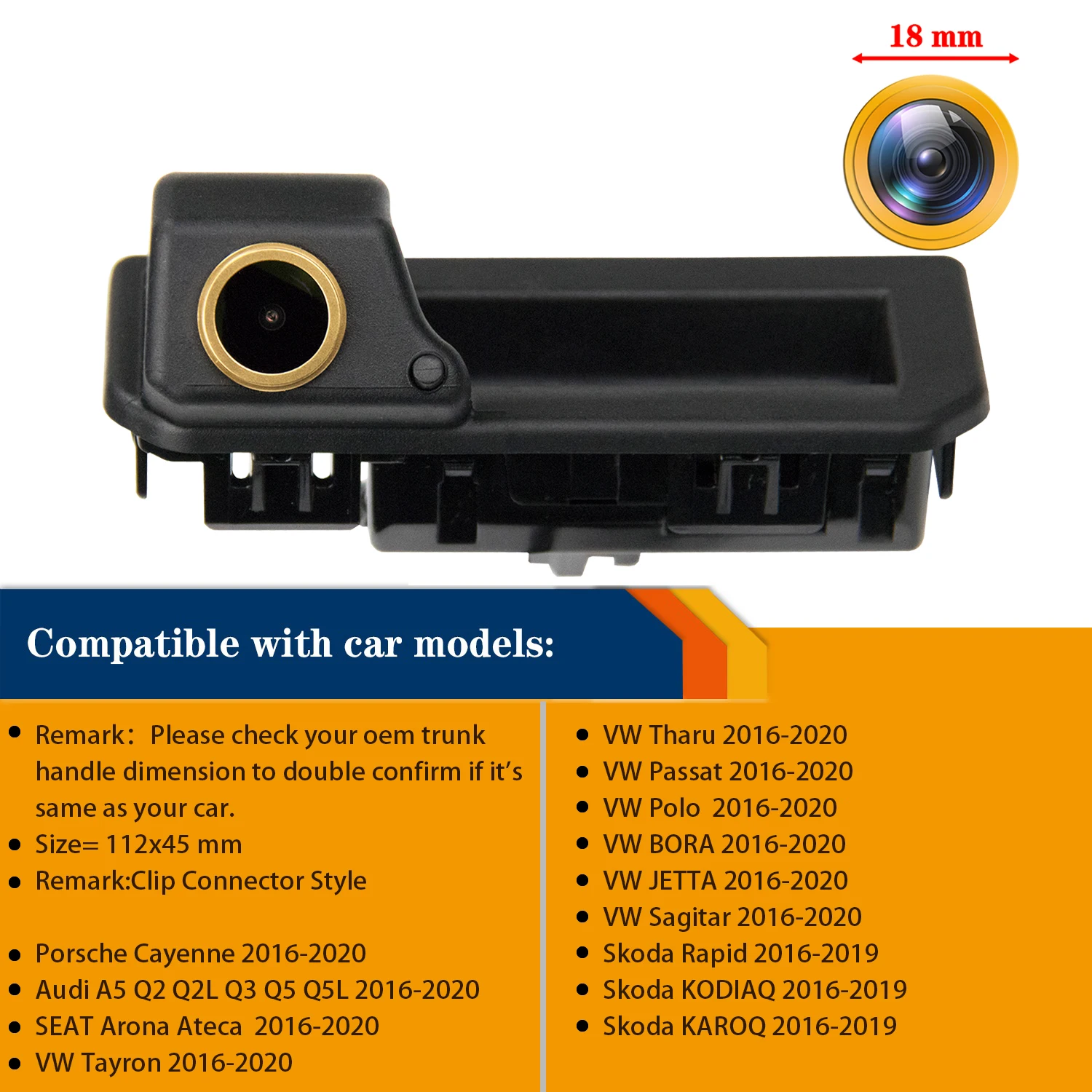 Misayaee HD 1280x720P Car Rear View Camera Trurk Handle for SEAT Arona TAYRON Tharu Passat Polo BORA JETTA Sagitar Free Filter