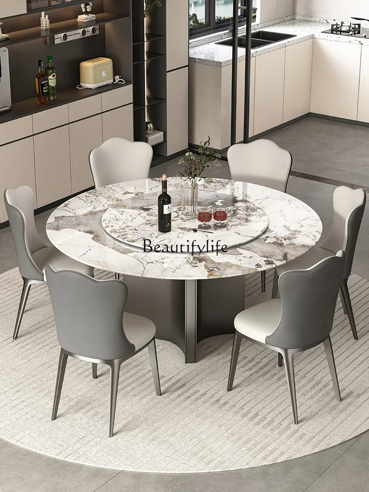 

FG11Natural Microlite round Table Light Luxury round Table Home Luxury Stone High-End