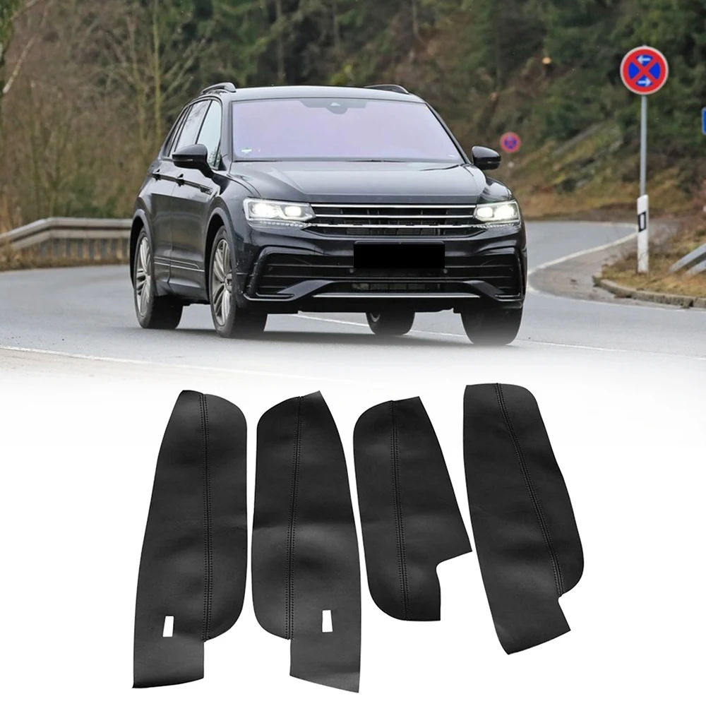 

Стабильная 4 шт., кожаная внутренняя дверная ручка из микрофибры, подлокотник, панель, защитная накладка для Tiguan 2017 2018 2019