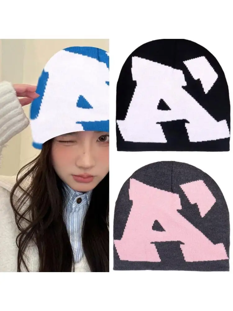 

652F Soft Acrylic Knitted Hip Hop Cap Stretchy For Cold Weather Casual Street Fashion Men Women