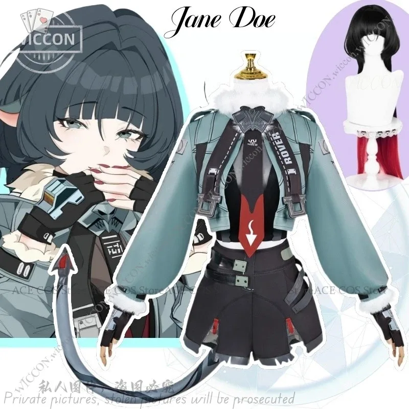

NewJane Doe Game New Character Zenless Zone Zero Halloween Costume Cosplay Wig Party Woman Fancy Disguise Sexy Performance Dress