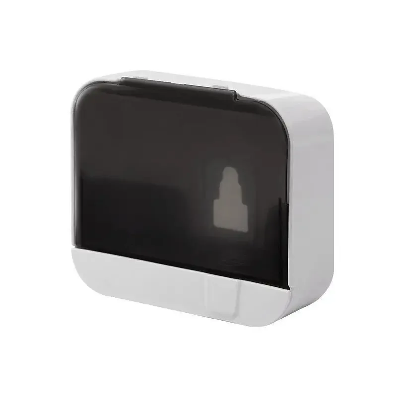 Bathroom Soap Holder Flip Lid Soap Storage Box Wall Mounted No Punch Soap Dish with Drain Wall-mounted Drain Soap Storage Box