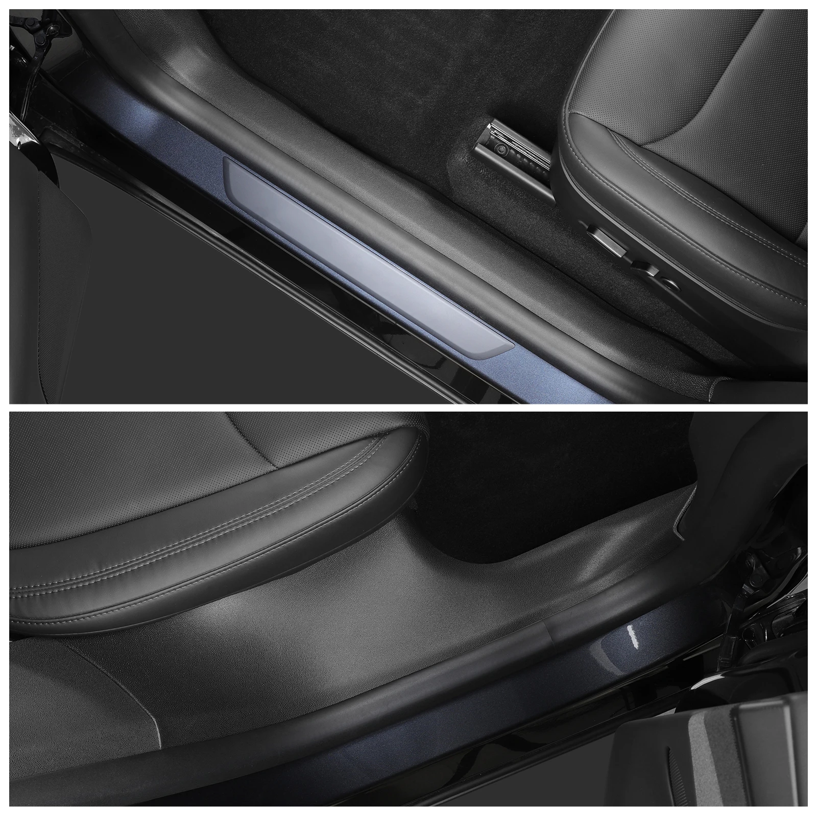 LUCKEASY Linkslenker für Tesla Model Y Juniper 2025 2026 Mittelkonsole Seitliche Anti-Kick-Pads TPE Türschwellenschutz Schwarz – Detail 7