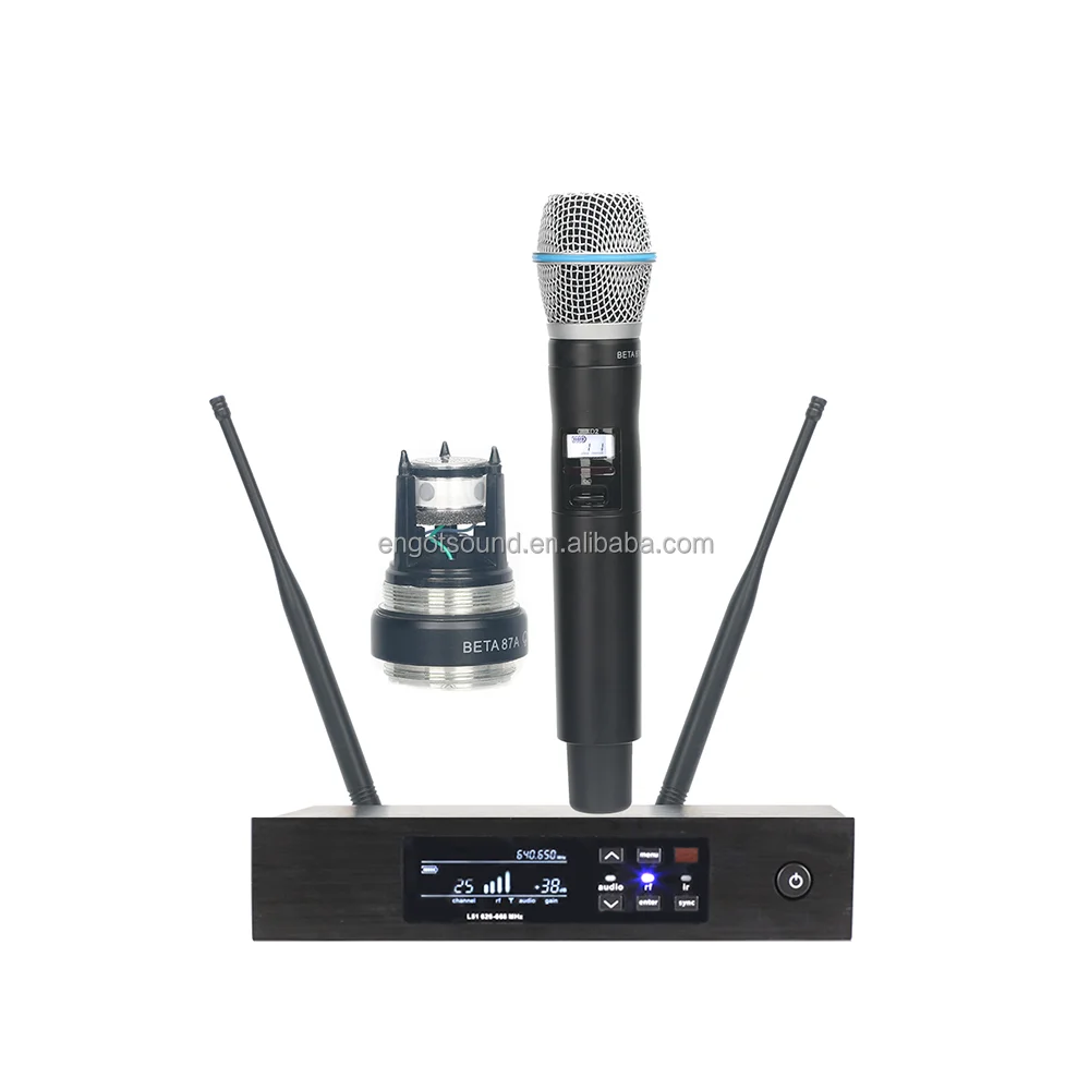 Qlxd4 Beta58a Bèta87a Ksm9 Uhf Draadloze Handheld Karaoke Microfoon Professionele Metalen Draadloze Systemen