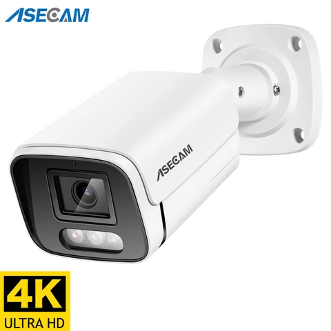 ASECAM 8MP 4K Câmera de Segurança Externa áudio POE Onvif AI Visão Noturna Colorida Com Luz Dupla Casa 4MP IP Camera de Vigilância no Brasil