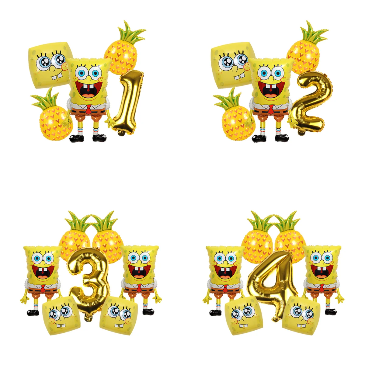 SpongeBob Krusty Krab Squidward Sandy Cheeks Aluminiumfolienballon Kindergeburtstagsparty Deko Cartoon Partyzubehör