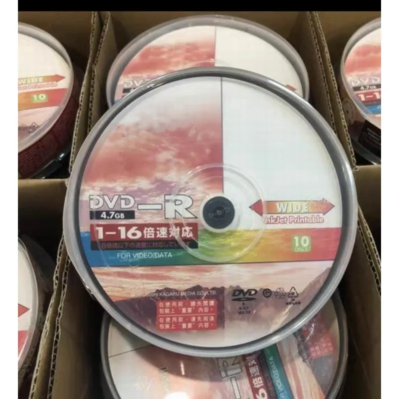 

DVD-R 4,7 ГБ 1-16X для струйной печати Videodata 10 дисплеев