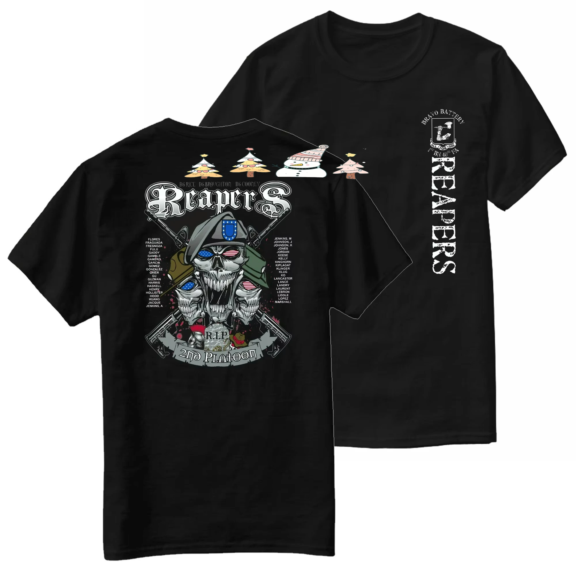 BRAVO Battery 1-40th Field Artillery Battalion Reapers T-Shirt 100% Cotton O-Neck Short Sleeve Casual Mens T-shirt Size S-3XL