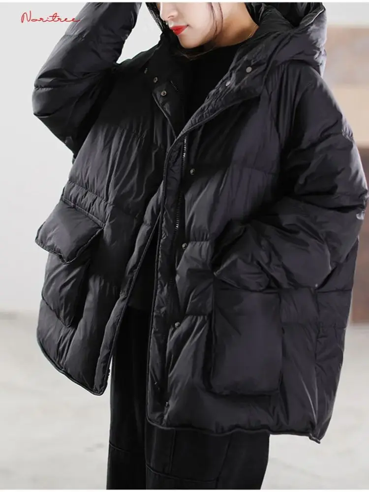 Manteau à capuche en duvet de canard pour femme, parka moelleuse, veste chaude accidentelle, super qualité, hiver, 600