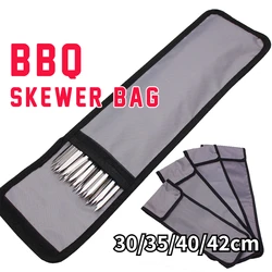 30-42cm BBQ Skewer Bag Portable Oxford Cloth Storage Bags for Barbecue Needle Roasting Fork Stick Camping BBQ Accessories Light