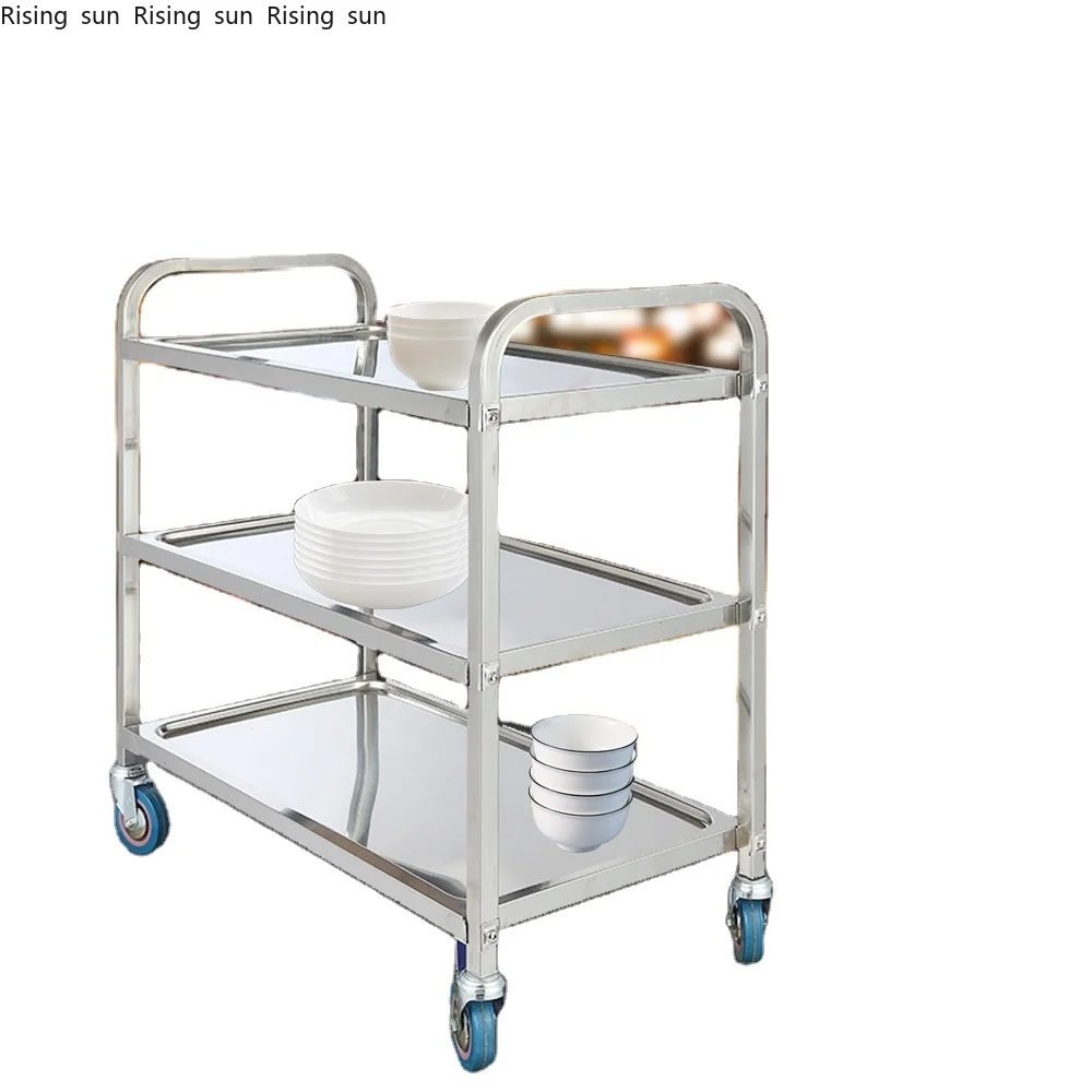

Commercial Catering Equipment Stainless Steel 3 Layers Food Serving Trolley for Buffet Hotel Restaurant Use Load Capacity 200kg