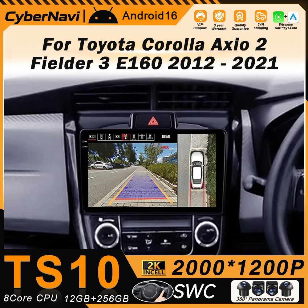 

Автомагнитола Android для Toyota Corolla Axio 2 Fielder 3 E160 2012-2021, 2 Din, мультимедийный плеер, GPS-навигация, Bluetooth