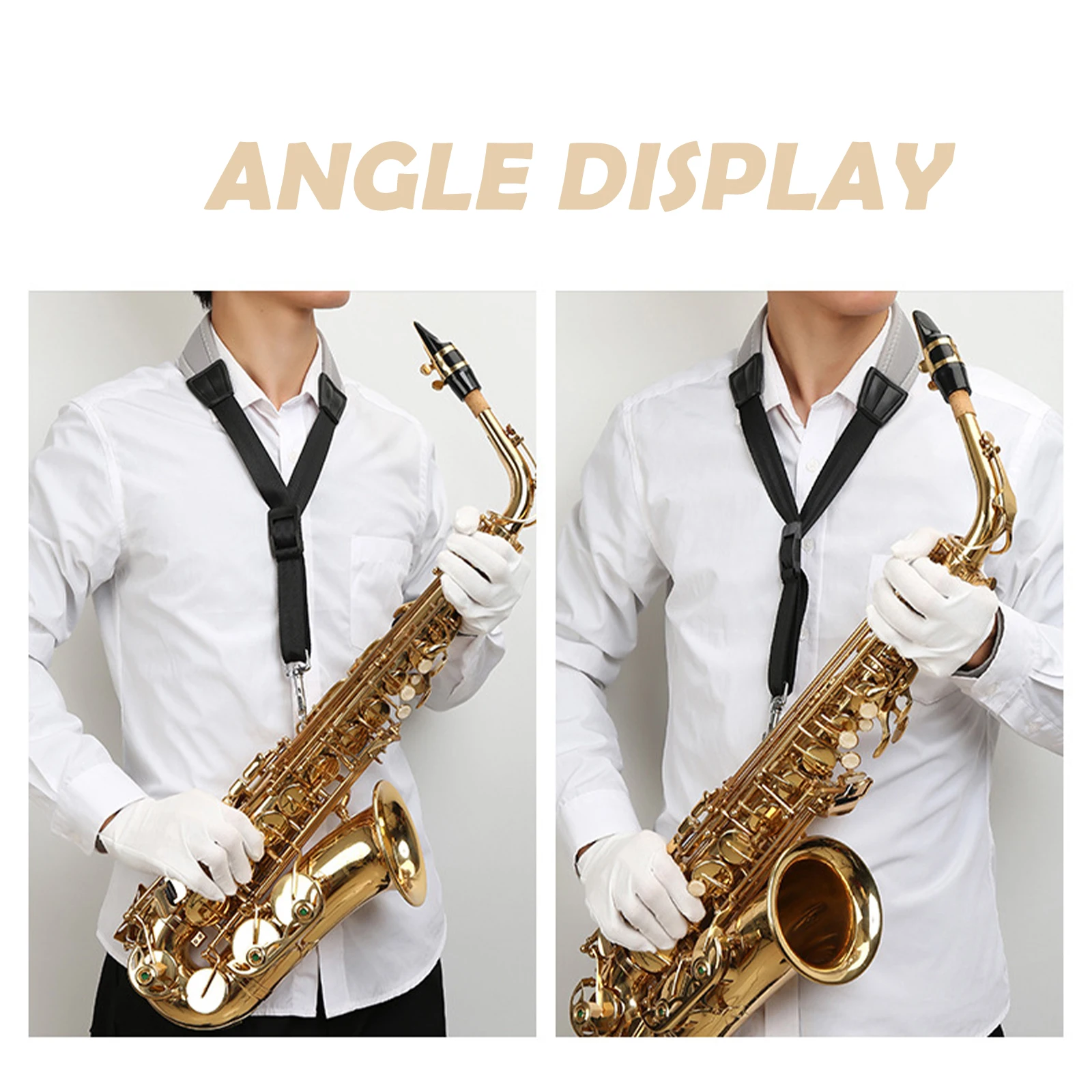 

Sax Strap Thickened Breathable Cotton Neck Shoulder Strap Durable Tight Stitching Saxophone Harness Instrument Practice