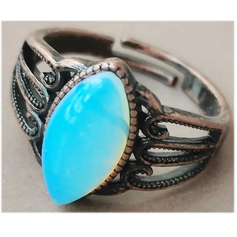 Crystal Howlite Lapis Lazuli Labradorite Aventurine Goldstone Sand Bead Ring WFH1206