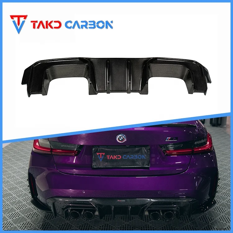 

TAKD Carbon Car Data Development Dry Carbon Fiber Rear Bumper Lip Diffuser for bmws M3 G80 M4 G82