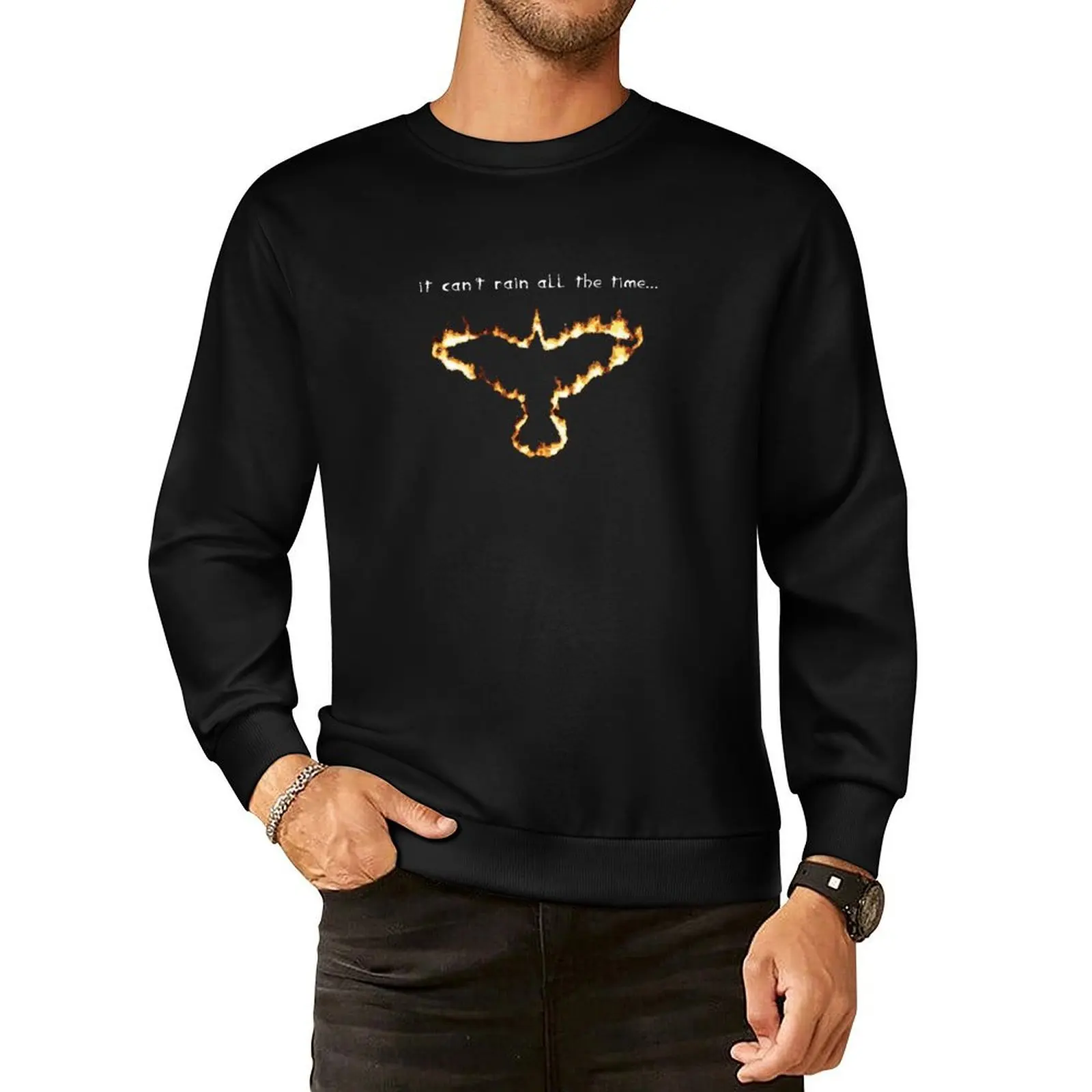 

fire crow Pullover Hoodie men's sweat-shirt set autumn clothes mens clothing men clothes graphic sweatshirts