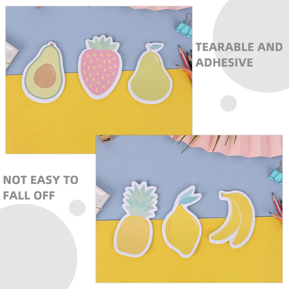 Bloc de notas decorativos pelables en forma de fruta, suministros de oficina divertidos, Bloc de notas de manzana y fruta, 6 uds.