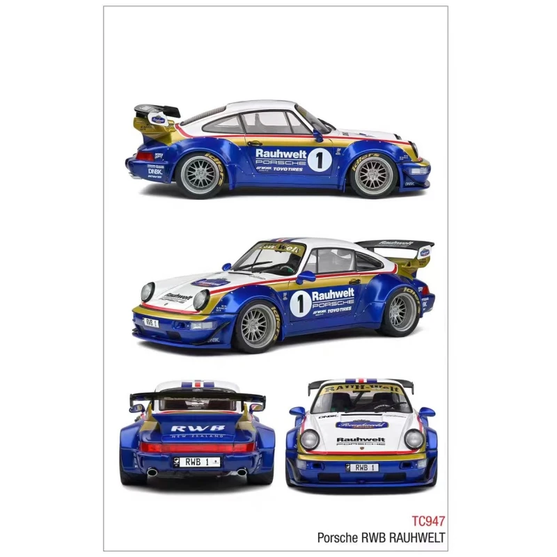 TC947 1/10 Porschee 993 Rauhwell sticker decal sheet for On road car 257mm Rc drift body Tamiya tt02 Chassis