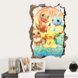 Cartoon 3D Pikachu Wall Stickers For Kid's Rooms Kindergarten Living Room Bedroom Pokemon Wall Decoration Birthday gifts