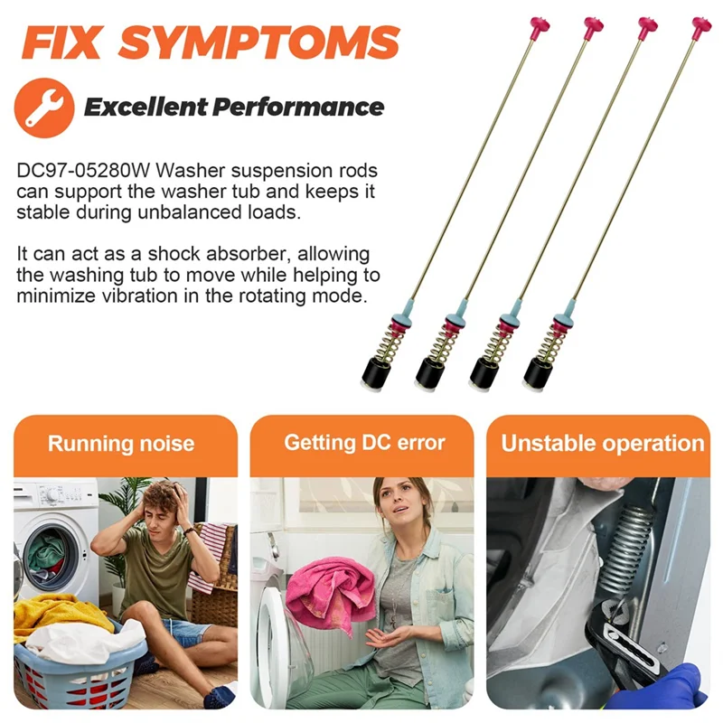 AD23-DC97-05280W Wa50r5400av/Us 세탁기 Wa45h7000aw/02, Wa54m8750av/A4 내구성을 위한 세탁기 걸이 막대